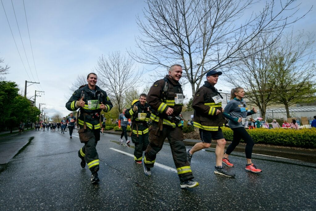 Fire Fighters Running - Firefighter Fitness Test